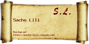 Sachs Lili névjegykártya